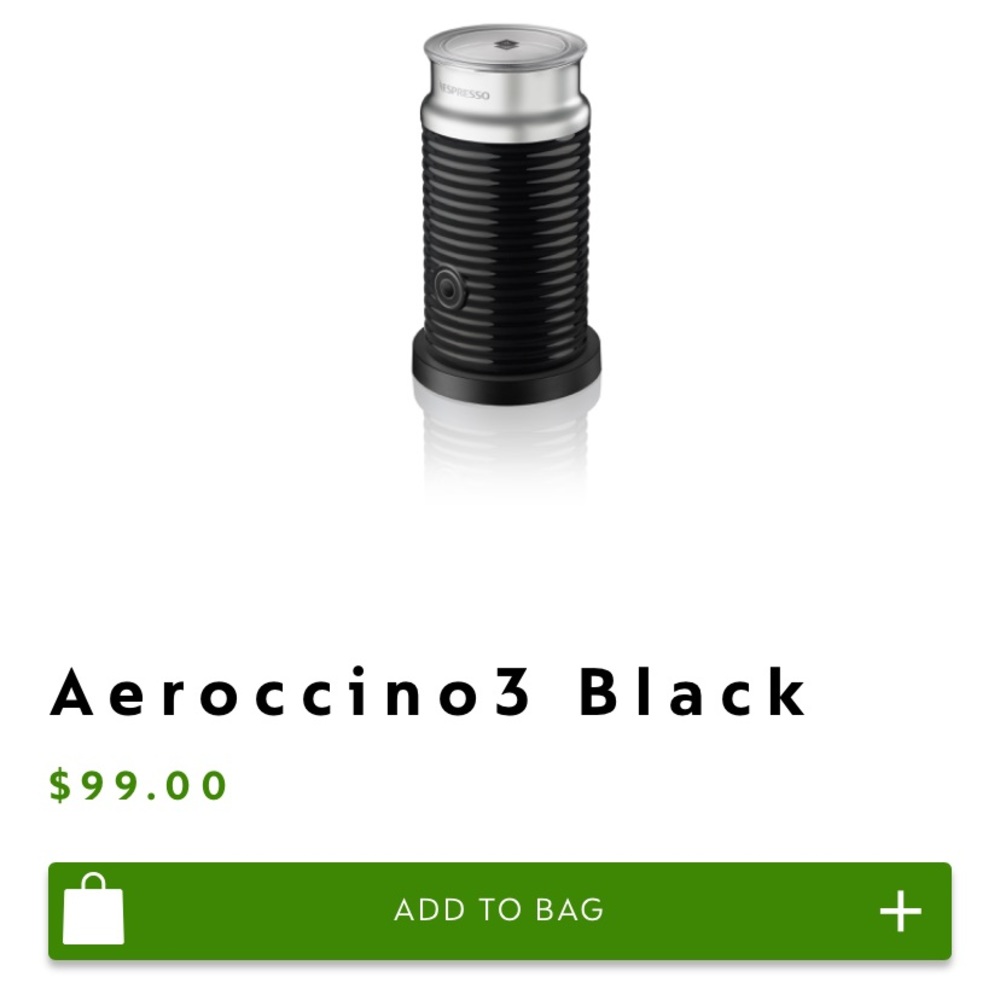 Nespressso aeroccino3 milk frother